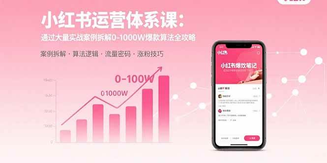 （15792期）小红书运营体系课：通过大量实战案例拆解0-1000W爆款算法全攻略-立业有术