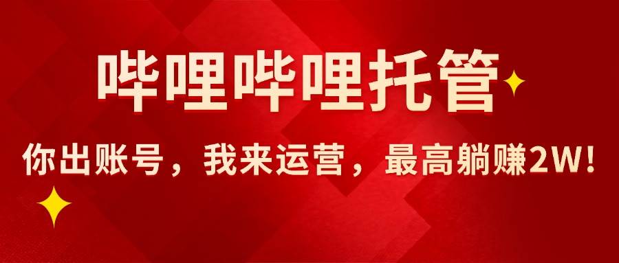 （15817期）【哔哩哔哩托管】AI短视频带货，你出账号，我来运营，最高躺赚2W!-立业有术