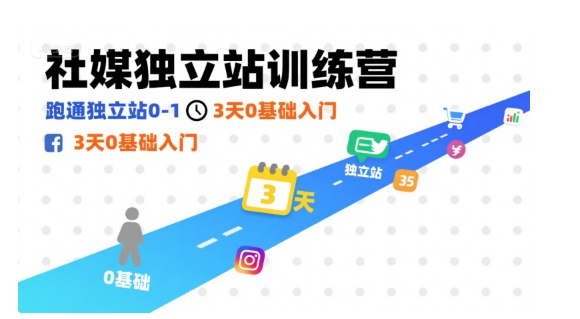 社媒独立站训练营，跑通独立站0-1，3天0基础入门-立业有术