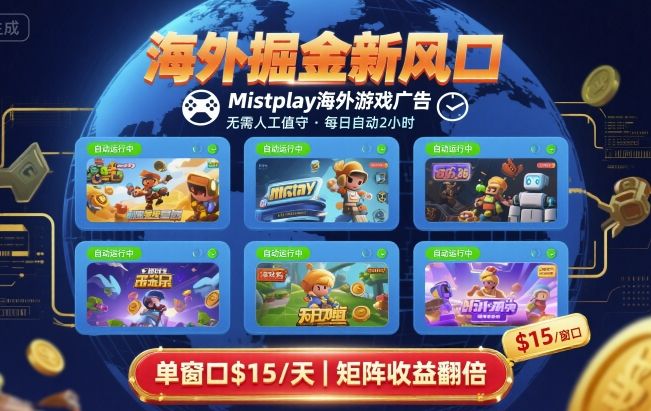 海外掘金新风口，Mistplay海外游戏广告，每日自动运行，单窗口稳入2美刀 ，可矩阵操作【揭秘】-立业有术