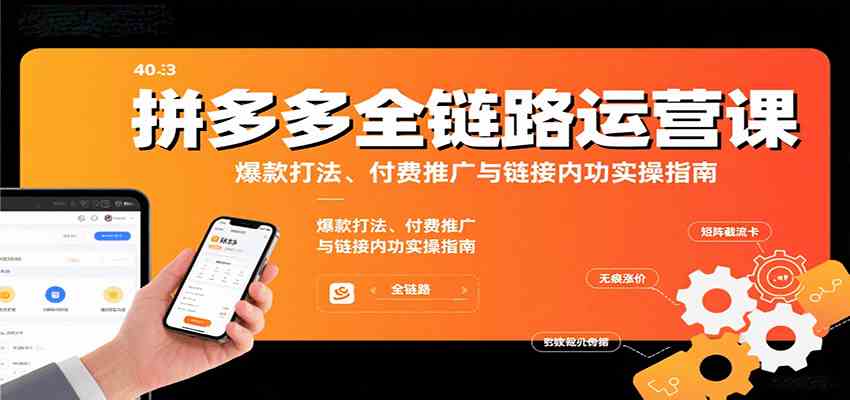 拼多多全链路运营课，爆款打法、付费推广与链接内功实操指南-立业有术