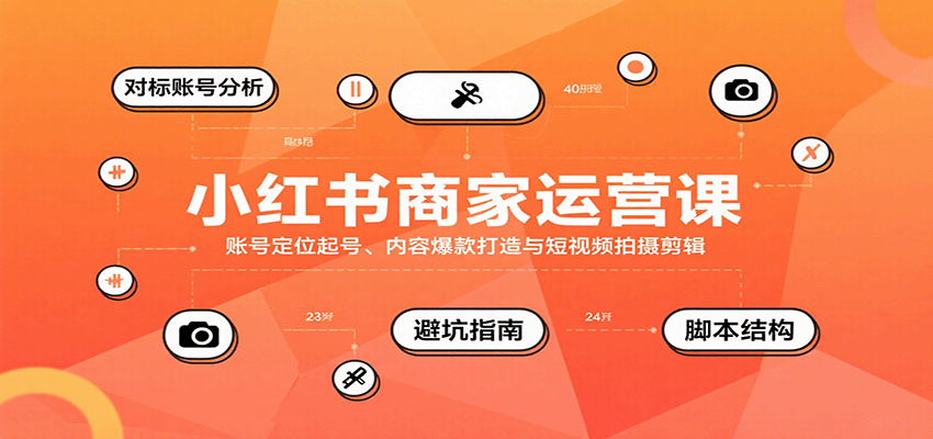 小红书商家运营课，账号定位起号、内容爆款打造与短视频拍摄剪辑-立业有术