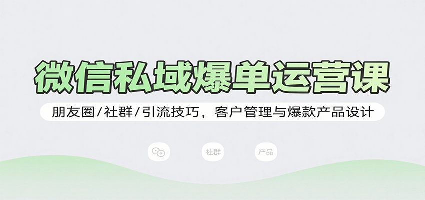微信私域爆单运营课：朋友圈/社群/引流技巧，客户管理与爆款产品设计-立业有术