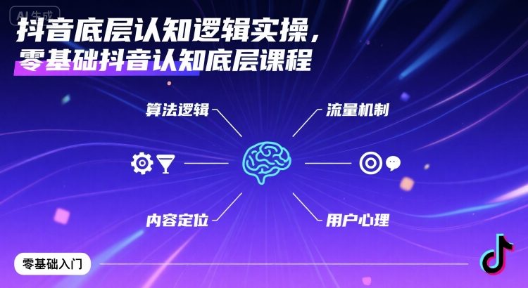 抖音底层认知逻辑实操，零基础抖音认知底层课程-立业有术