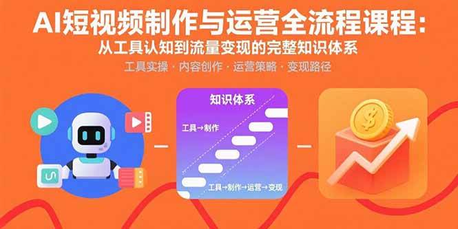 （15863期）AI短视频制作与运营全流程课程：从工具认知到流量变现的完整知识体系-立业有术