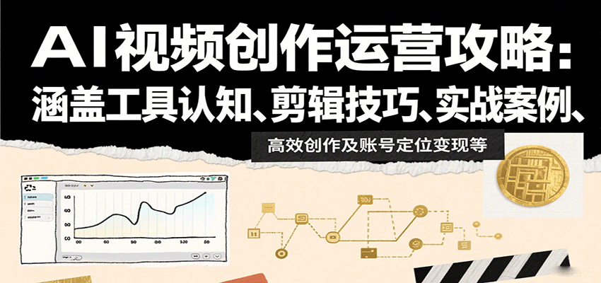 AI视频创作运营攻略：涵盖工具认知、剪辑技巧、实战案例、高效创作及账号定位变现等-立业有术