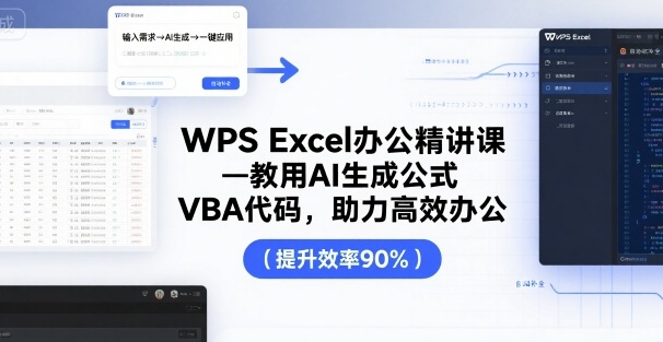 WPS Excel办公精讲课，教用 AI 生成公式，VBA 代码，助力高效办公-立业有术
