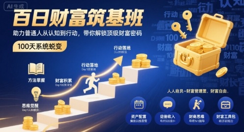 百日财富筑基班，助力普通人从认知到行动，带你解锁顶级财富密码-立业有术