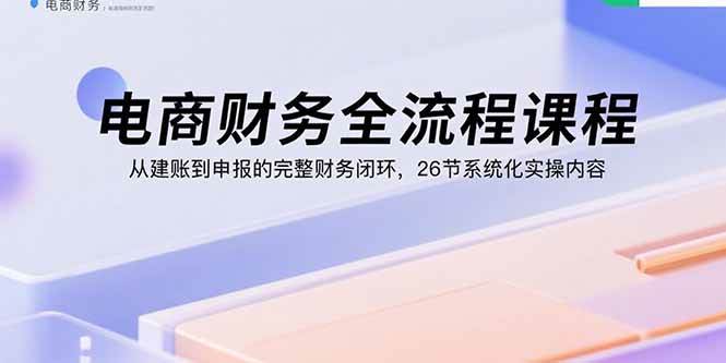 （15893期）电商财务全流程课程：从建账到申报的完整财务闭环，26节系统化实操内容-立业有术