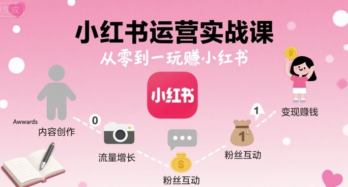 小红书运营实战课，从零到一玩賺小红书-立业有术