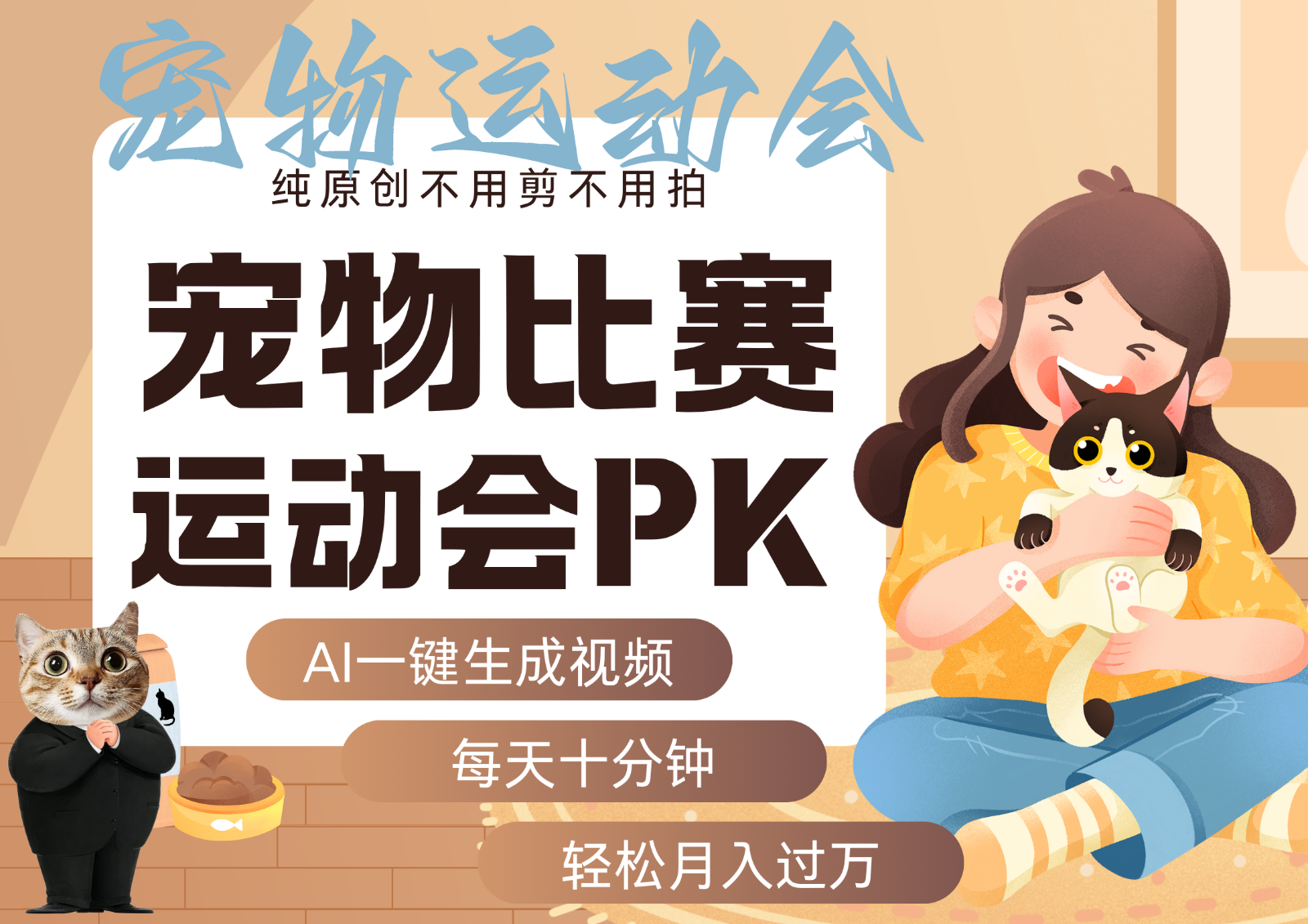 AI萌宠运动员跳水 射击  篮球  足球比赛   每天十分钟 附详细提示词文案库  代替做…-立业有术