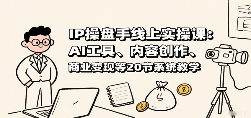IP操盘手线上实操课：AI工具、内容创作、商业变现等20节系统教学-立业有术