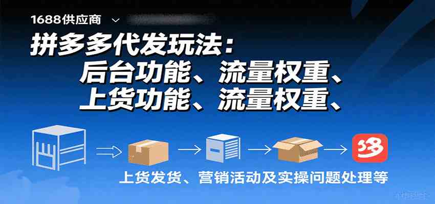 拼多多代发玩法：后台功能、流量权重、上货发货、营销活动及实操问题处理等-立业有术