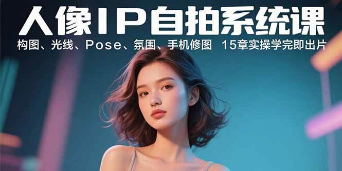 （15920期）人像IP自拍系统课：构图、光线、Pose、氛围、手机修图 15章实操学完即出片-立业有术