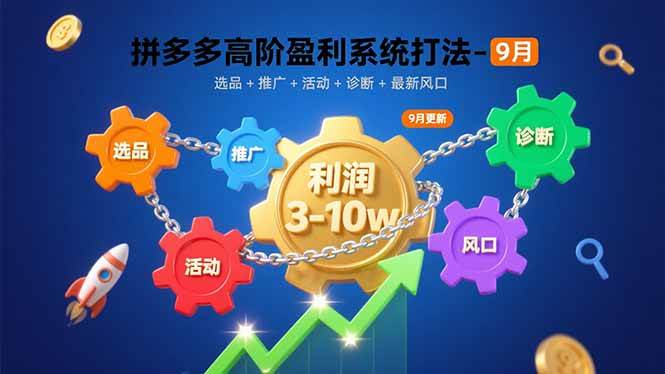 （15916期）拼多多高阶盈利系统打法-9月：选品+推广+活动+诊断+最新风口，月利润3-10w-立业有术