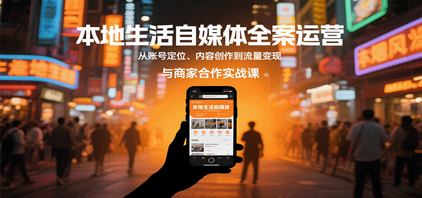 本地生活自媒体全案运营，从账号定位、内容创作到流量变现与商家合作实战课-立业有术