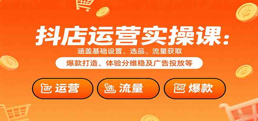 抖店运营实操课：涵盖基础设置、选品、流量获取、爆款打造、体验分维稳及广告投放等-立业有术