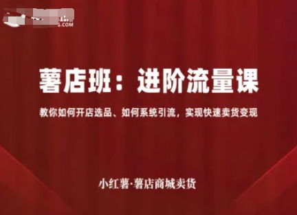 小红薯薯店商城卖货，进阶流量课，教你如何开店选品、如何系统引流，实现快速卖货变现-立业有术