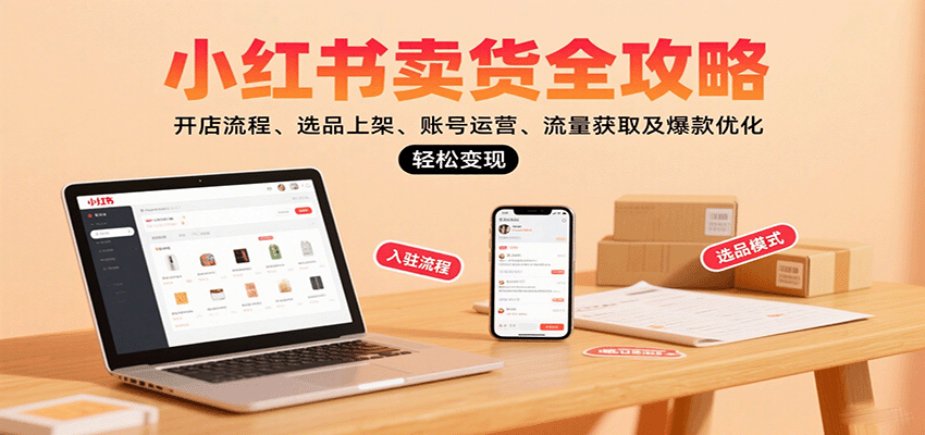 小红书卖货全攻略：开店流程、选品上架、账号运营、流量获取及爆款优化，轻松变现-立业有术
