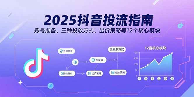 （15953期）2025抖音投流指南，账号准备、三种投放方式、出价策略等12个核心模块-立业有术