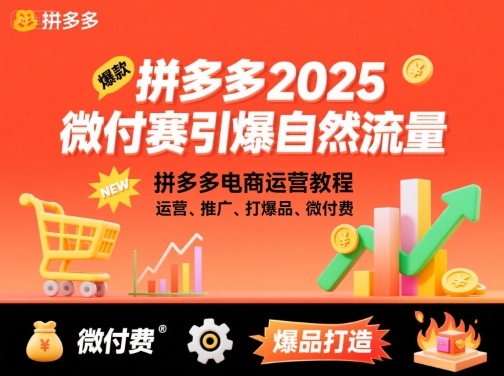 拼多多2025微付赛引爆自然流量，拼多多电商运营教程，运营、推广、打爆品、微付费-立业有术