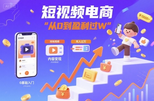 短视频电商：短视频变现从0到盈利过W-立业有术