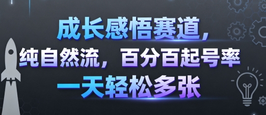 成长感悟赛道，纯自然流，百分百起号率 一天轻松多张-立业有术