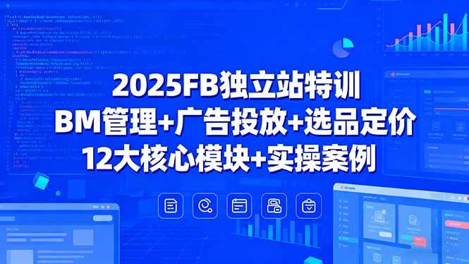 （15962期）2025FB独立站特训，BM管理+广告投放+选品定价，12大核心模块+实操案例-立业有术