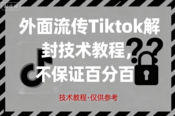 外面流传Tiktok解封技术教程，不保证百分百，具体自测-立业有术