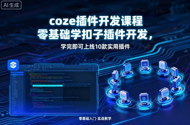 coze插件开发课程，零基础学扣子插件开发，学完即可上线10款实用插件-立业有术