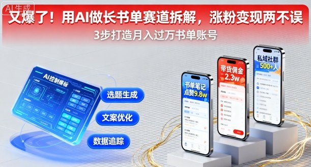又爆了！用AI做长书单赛道拆解，涨粉变现两不误-立业有术