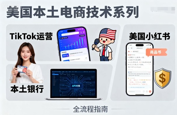 美国本土电商技术，Tiktok 运营篇+美国小红书篇+本土银行篇-立业有术