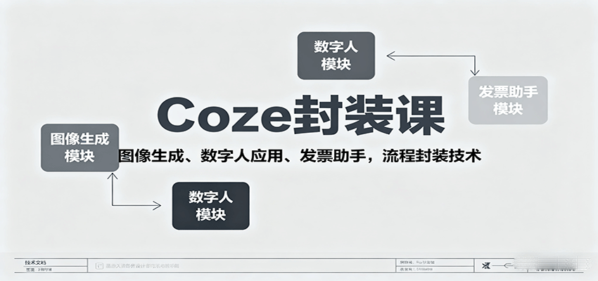 Coze封装课，图像生成、数字人应用、发票助手，流程封装技术-立业有术