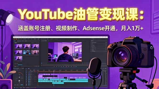 （15987期）2025YouTube油管变现课：涵盖账号注册、视频制作、Adsense开通，月入1万+-立业有术