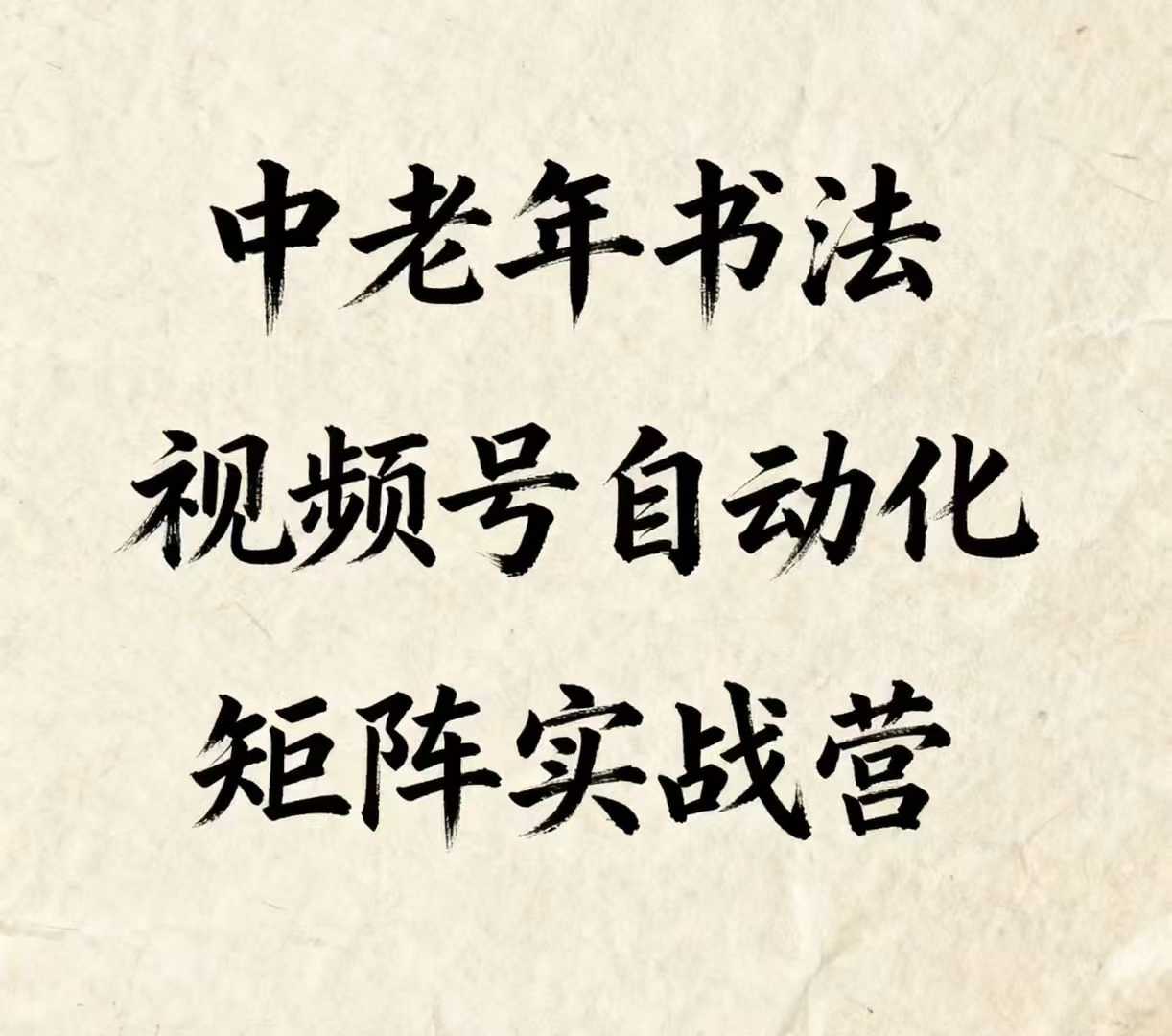 中老年书法视频号自动化矩阵实战营，一套自动化流程玩转中老年书法视频号矩阵-立业有术