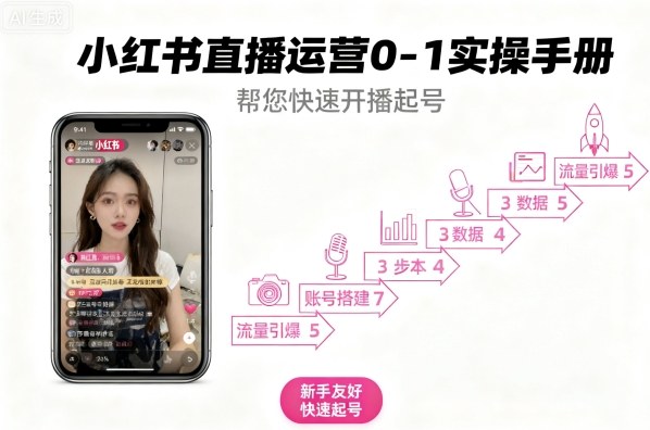 小红书直播运营0-1实操手册，帮您快速开播起号-立业有术