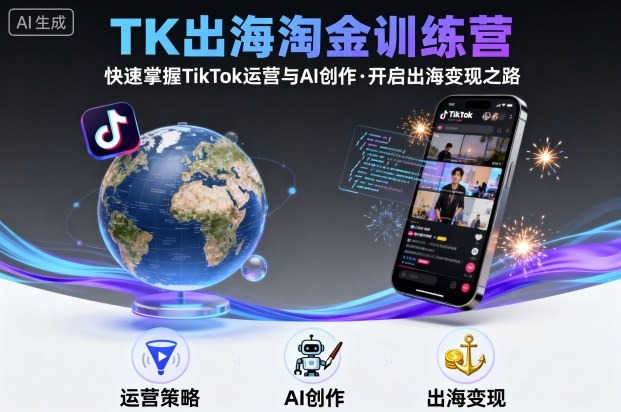 TK出海淘金训练营，助你快速掌握TikTok运营与AI创作，开启出海变现之路-立业有术