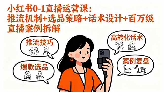 （16002期）小红书0-1直播运营课：推流机制+选品策略+话术设计+百万级直播案例拆解-立业有术