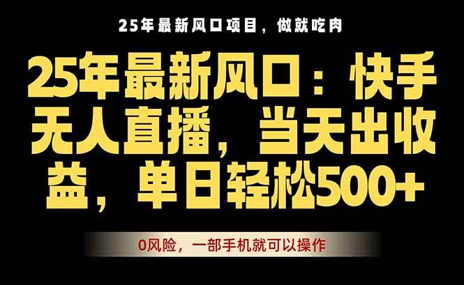 （16007期）25年最新无人直播玩法，当天秒出单，一部手机就可操作-立业有术