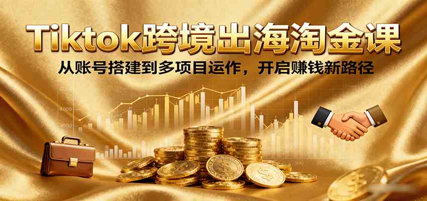 Tiktok跨境出海淘金课，从账号搭建到多项目运作，开启赚钱新路径-立业有术