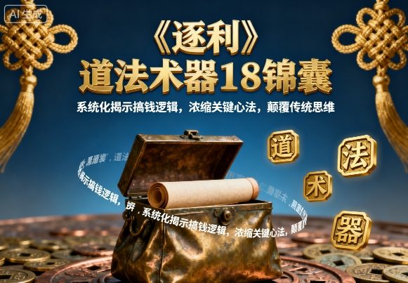 《逐利》道法术器18锦囊，系统化揭示搞钱逻辑，浓缩关键心法，颠覆传统思维-立业有术
