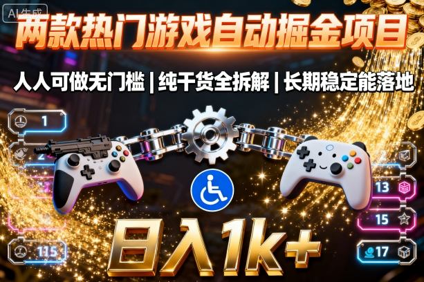 两款热门游戏自动掘金项目，人人可做无门槛，纯干货全拆解，长期稳定能落地，日入1k+【揭秘】-立业有术