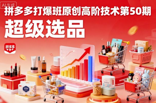 拼多多打爆班原创高阶技术第50期，超级选品-立业有术