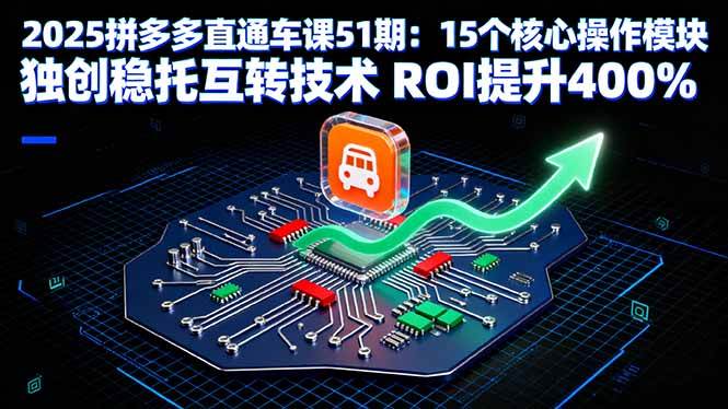 （16020期）2025拼多多直通车课51期：15个核心操作模块 独创稳托互转技术 ROI提升400%-立业有术