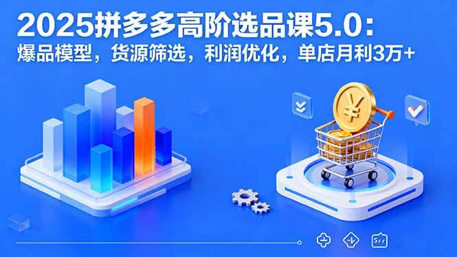 （16019期）2025拼多多高阶选品课5.0：爆品模型，货源筛选，利润优化，单店月利3万+-立业有术