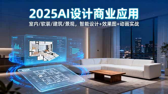（16052期）2025AI设计商业应用：室内/软装/建筑/景观，智能设计+效果图+动画实战-立业有术