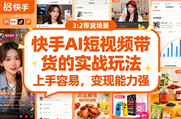 快手ai短视频带货的实战玩法，上手容易，变现能力强-立业有术