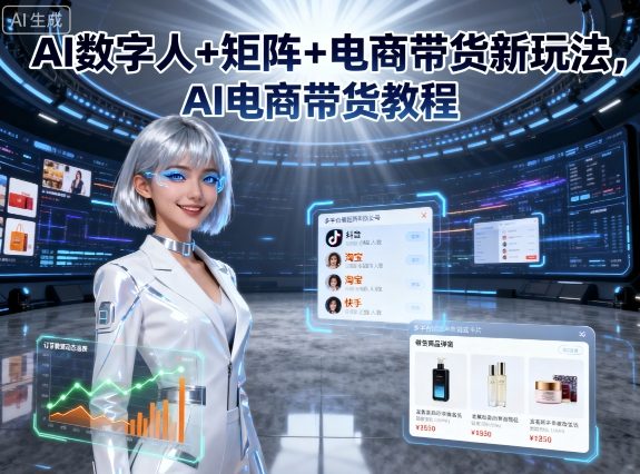 AI数字人+矩阵+电商带货新玩法，AI电商带货教程-立业有术