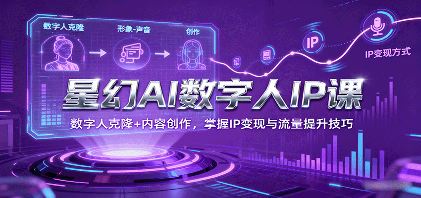 星幻AI数字人IP课，数字人克隆+内容创作，掌握IP变现与流量提升技巧-立业有术