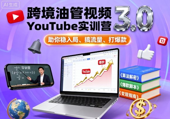 跨境油管视频YouTube实训营3.0，助你稳入局、搞流量、打爆款-立业有术